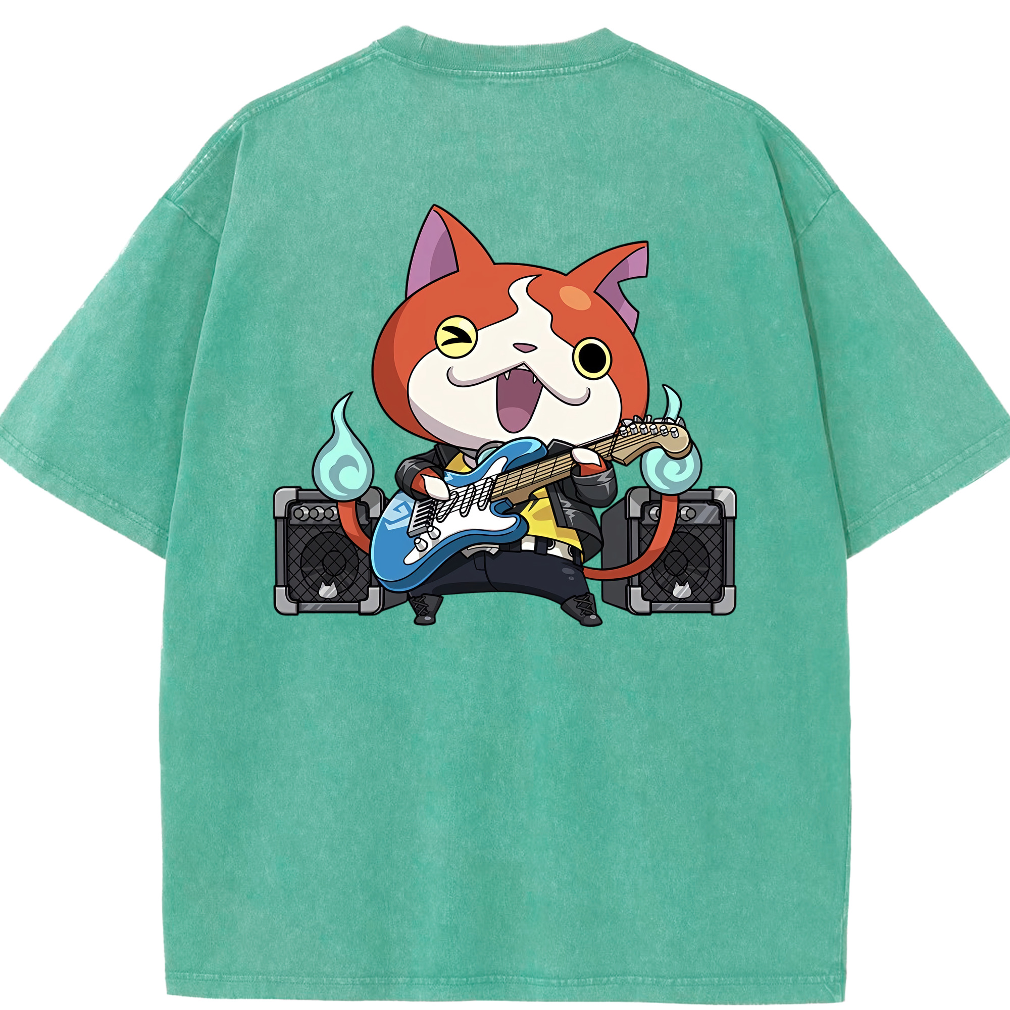 （画像用） 妖怪ウォッチ Yo-kai Watch 綿100% ヴィンテージ風 半袖Tシャツ（背面プリント）